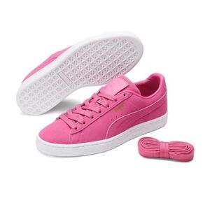 NIB Puma Suede Classic XXI Shocking Pink-Puma White Women's  5.5